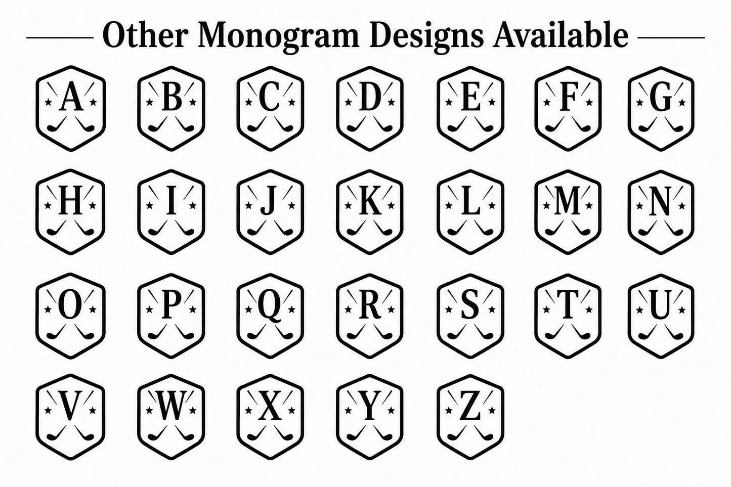 Personalized Golf Ball Monogram Letter A-Z Crossed Clubs Shield Golfer Gift