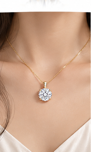 Round 1.5ct lab-grown diamond necklace - model