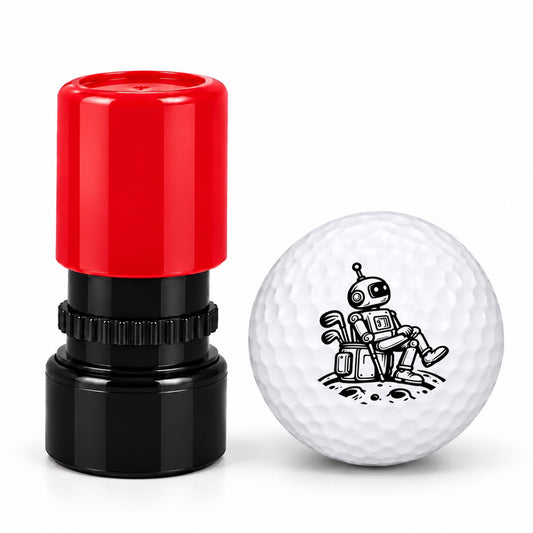 Space Theme Golf Ball Stamp - Ghost, Robot, UFO, Astronaut, Alien | Pre-Inked