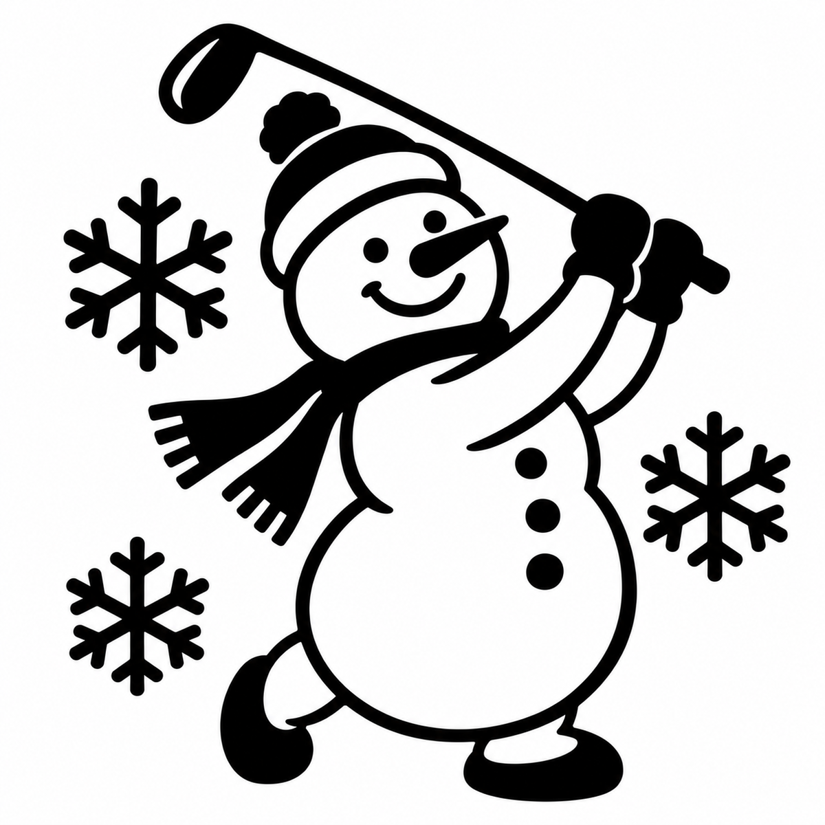 Snowman Golfer Christmas Golf Ball Stamp Pre-Inked Waterproof Marker Xmas Golfer Gift