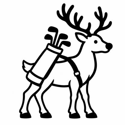 Reindeer Caddie Christmas Golf Ball Stamp Pre-Inked Waterproof Marker Xmas Golfer Gift