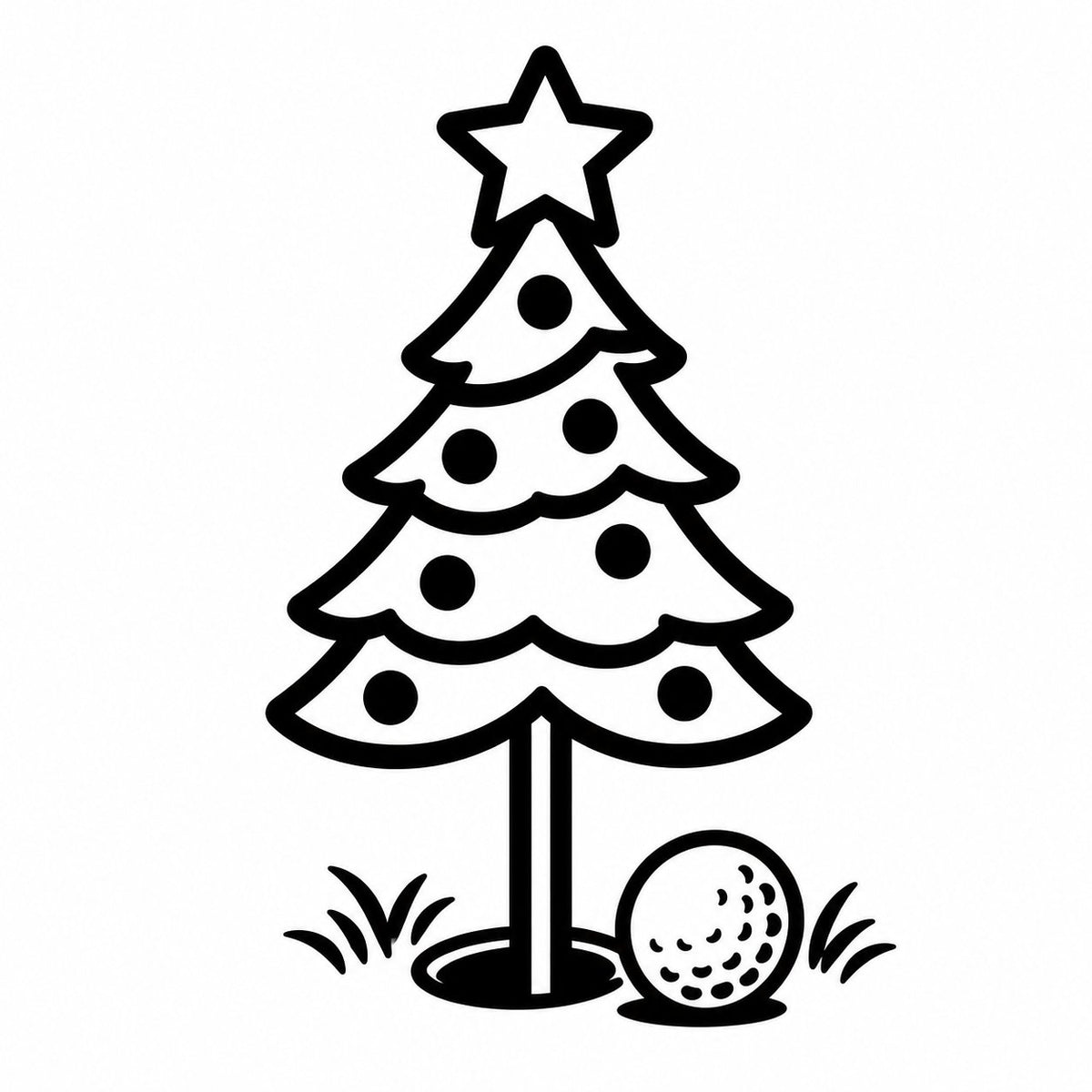 Christmas Tree Christmas Golf Ball Stamp Pre-Inked Waterproof Marker Xmas Golfer Gift