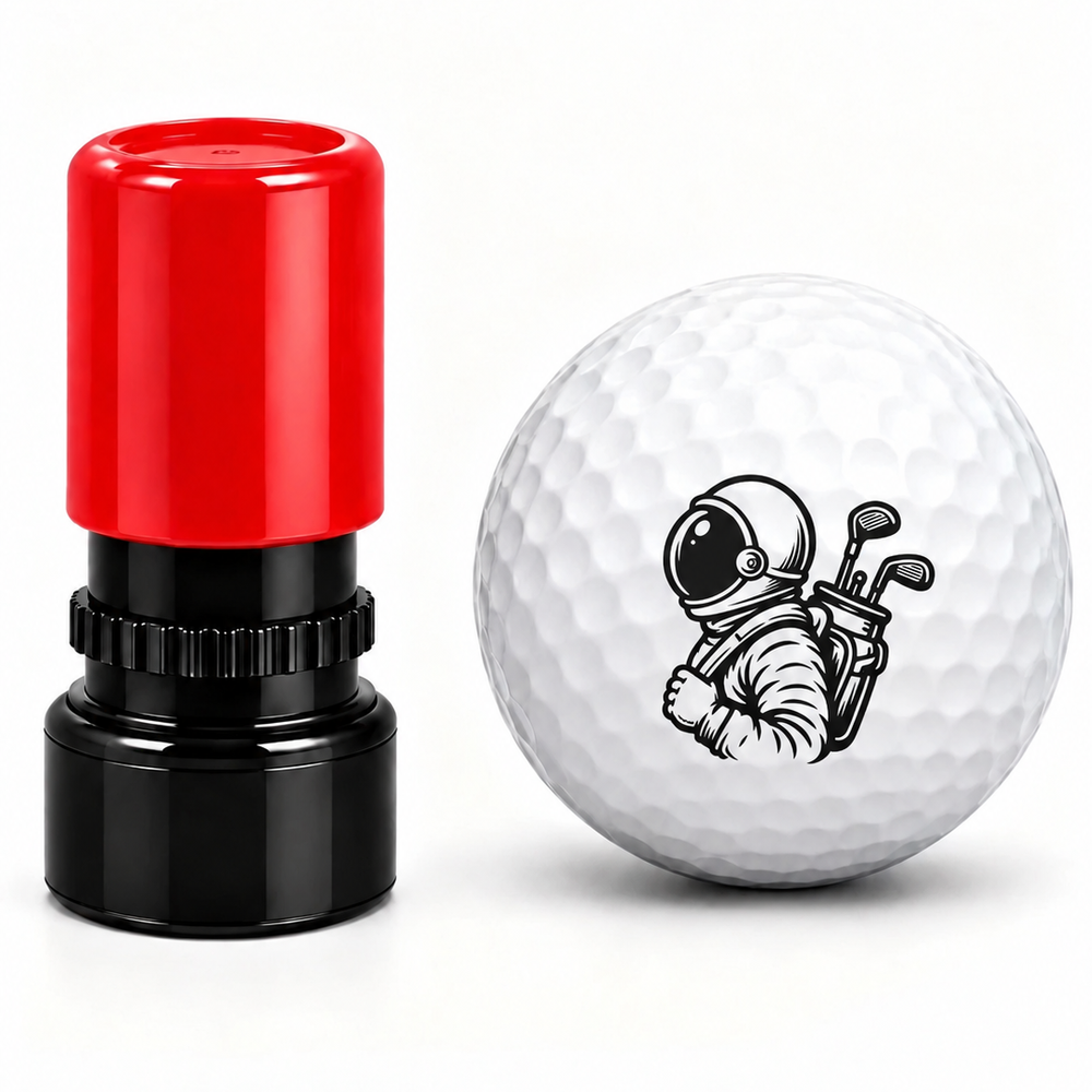 Space Theme Golf Ball Stamp - Ghost, Robot, UFO, Astronaut, Alien | Pre-Inked