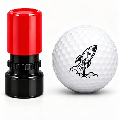 Space Theme Golf Ball Stamp - Ghost, Robot, UFO, Astronaut, Alien | Pre-Inked