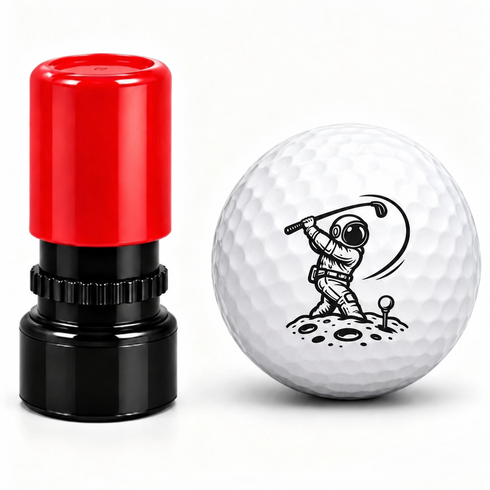 Space Theme Golf Ball Stamp - Ghost, Robot, UFO, Astronaut, Alien | Pre-Inked