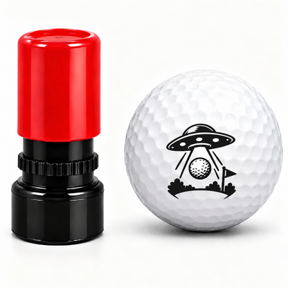 Space Theme Golf Ball Stamp - Ghost, Robot, UFO, Astronaut, Alien | Pre-Inked