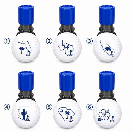 State Golf Ball Marker Stamp Designs