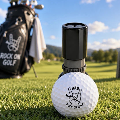 Dad Rock On Golf Ball Stamper Funny Father’s Day stamp Golf Gift for Dad Golfer