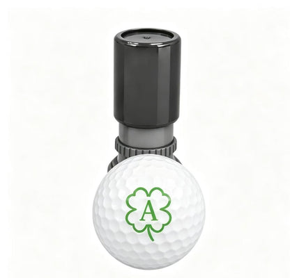 Clover Initial Letter A-Z With Custom Name Pre-Inked Stamp for Golf Ball