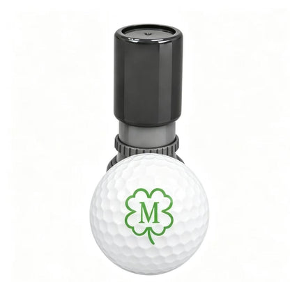 Clover Initial Letter A-Z With Custom Name Pre-Inked Stamp for Golf Ball