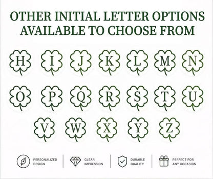Clover Initial Letter A-Z With Custom Name Pre-Inked Stamp for Golf Ball
