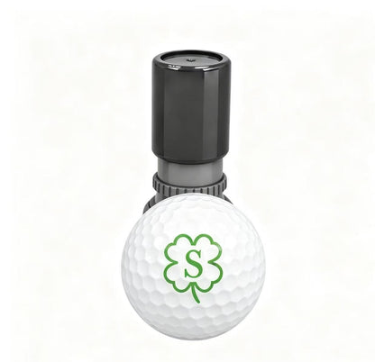 Clover Initial Letter A-Z With Custom Name Pre-Inked Stamp for Golf Ball