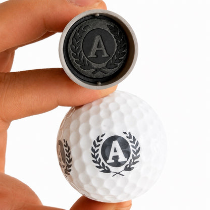 Initial Letter A-Z With Custom Name Pre-Inked Stamp for Golf Ball