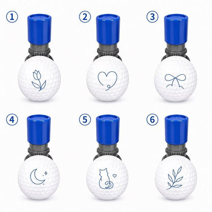 Cute Golf Ball Marker Stamp Set Flower Cat Moon Heart Bow Designs