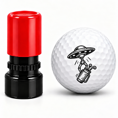 Space Theme Golf Ball Stamp - Ghost, Robot, UFO, Astronaut, Alien | Pre-Inked