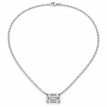 IGI-Certified Emerald-Cut Lab-Grown Diamond Pendant, 1.5–2 CT, 14K/18K Gold