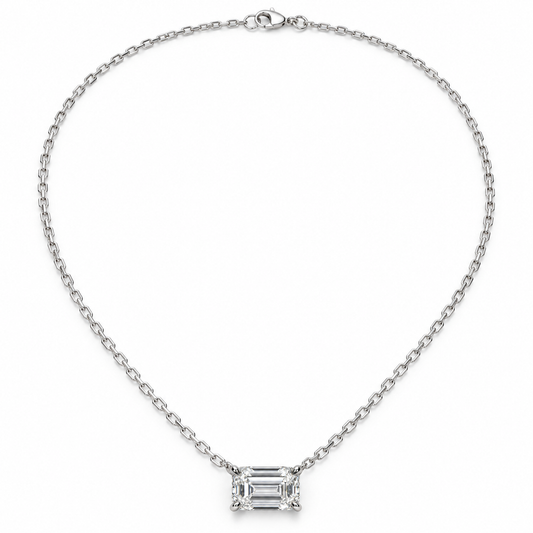 IGI-Certified Emerald-Cut Lab-Grown Diamond Pendant, 1.5–2 CT, 14K/18K Gold