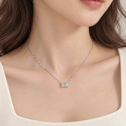 IGI-Certified Emerald-Cut Lab-Grown Diamond Pendant, 1.5–2 CT, 14K/18K Gold