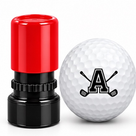 Initial Golf Ball Stamp – A–Z Outlined Letter Marker | Pre-Inked