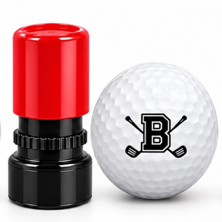 Initial Golf Ball Stamp – A–Z Outlined Letter Marker | Pre-Inked