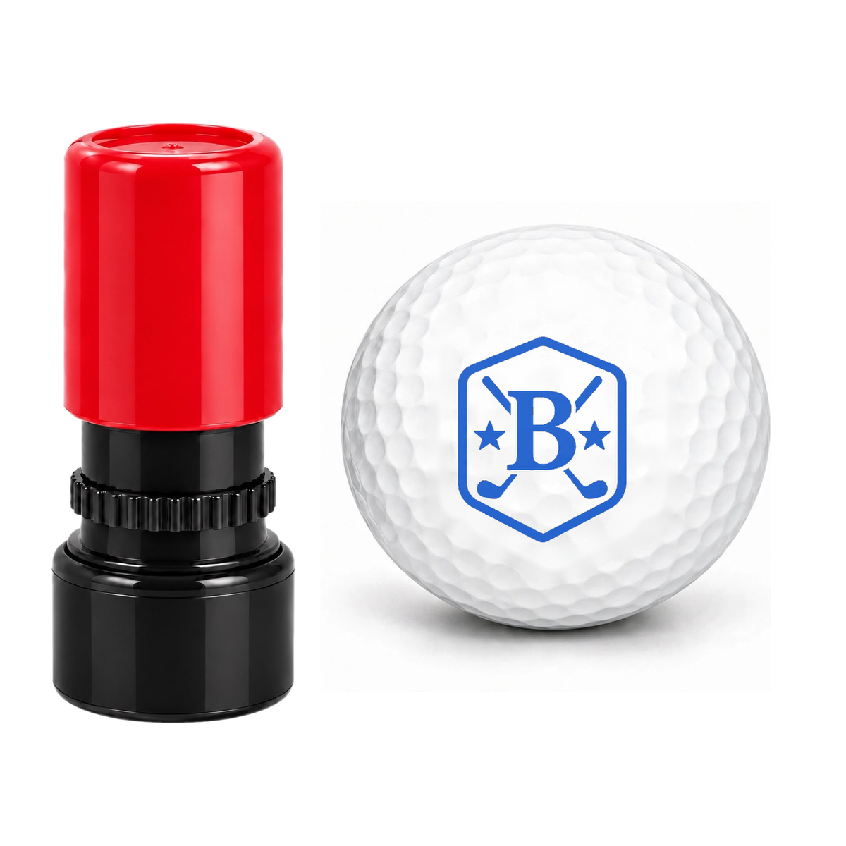 Personalized Golf Ball Monogram Letter A-Z Crossed Clubs Shield Golfer Gift Blue