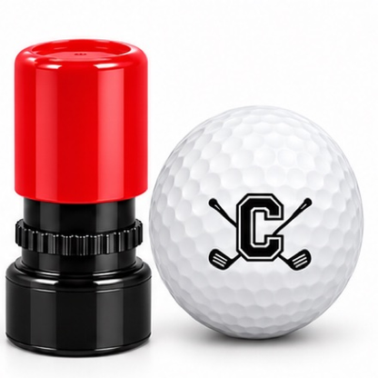 Initial Golf Ball Stamp – A–Z Outlined Letter Marker | Pre-Inked