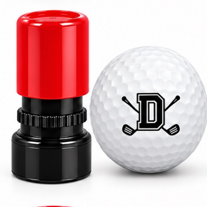 Initial Golf Ball Stamp – A–Z Outlined Letter Marker | Pre-Inked