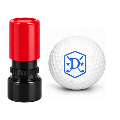 Personalized Golf Ball Monogram Letter A-Z Crossed Clubs Shield Golfer Gift Blue