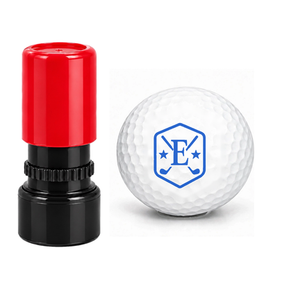 Personalized Golf Ball Monogram Letter A-Z Crossed Clubs Shield Golfer Gift Blue