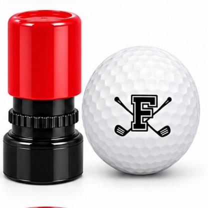 Initial Golf Ball Stamp – A–Z Outlined Letter Marker | Pre-Inked