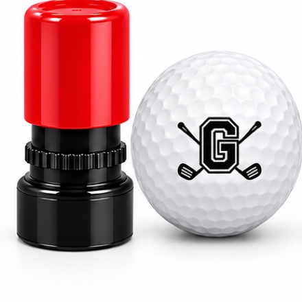 Initial Golf Ball Stamp – A–Z Outlined Letter Marker | Pre-Inked