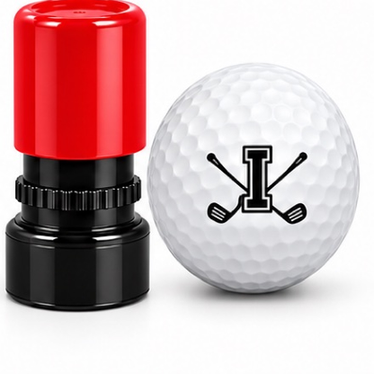 Initial Golf Ball Stamp – A–Z Outlined Letter Marker | Pre-Inked