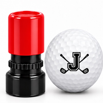 Initial Golf Ball Stamp – A–Z Outlined Letter Marker | Pre-Inked