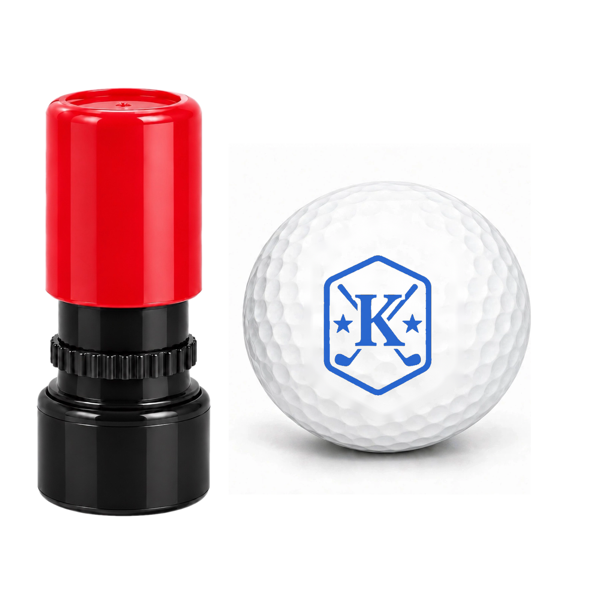 Personalized Golf Ball Monogram Letter A-Z Crossed Clubs Shield Golfer Gift Blue