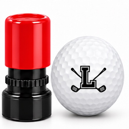 Initial Golf Ball Stamp – A–Z Outlined Letter Marker | Pre-Inked