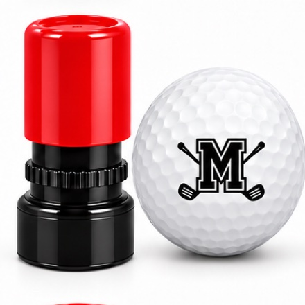 Initial Golf Ball Stamp – A–Z Outlined Letter Marker | Pre-Inked