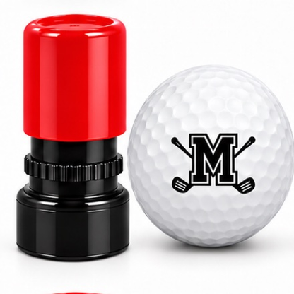 Initial Golf Ball Stamp – A–Z Outlined Letter Marker | Pre-Inked