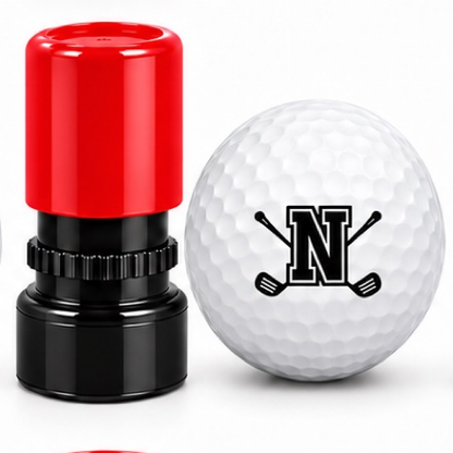 Initial Golf Ball Stamp – A–Z Outlined Letter Marker | Pre-Inked