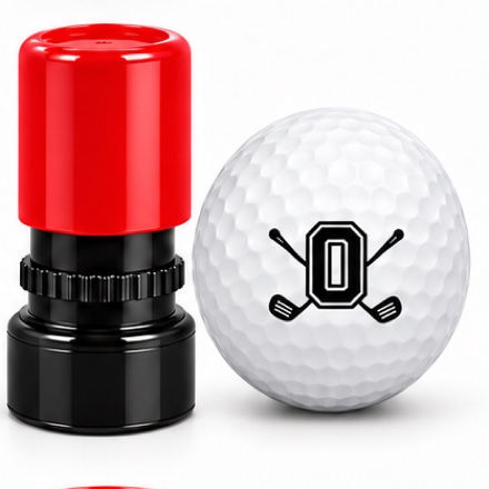 Initial Golf Ball Stamp – A–Z Outlined Letter Marker | Pre-Inked