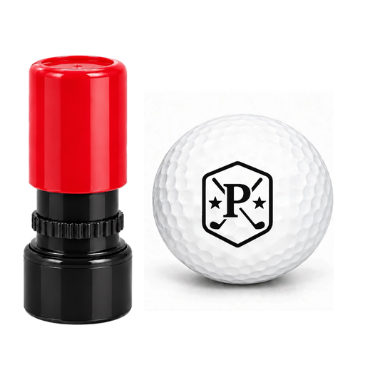 Personalized Golf Ball Monogram Letter A-Z Crossed Clubs Shield Golfer Gift