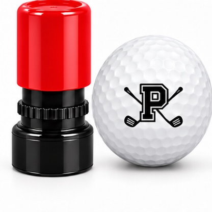 Initial Golf Ball Stamp – A–Z Outlined Letter Marker | Pre-Inked