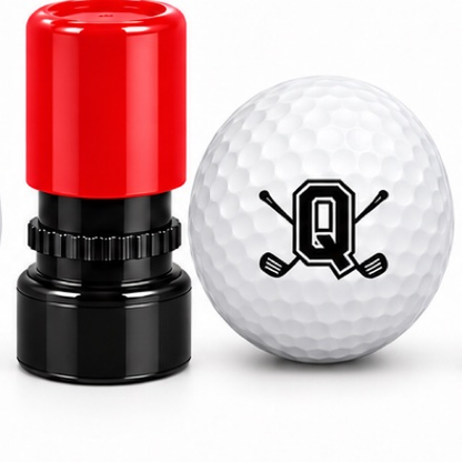 Initial Golf Ball Stamp – A–Z Outlined Letter Marker | Pre-Inked
