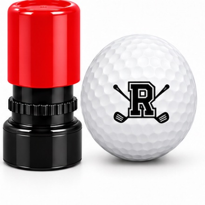 Initial Golf Ball Stamp – A–Z Outlined Letter Marker | Pre-Inked