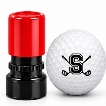 Initial Golf Ball Stamp – A–Z Outlined Letter Marker | Pre-Inked