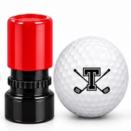 Initial Golf Ball Stamp – A–Z Outlined Letter Marker | Pre-Inked