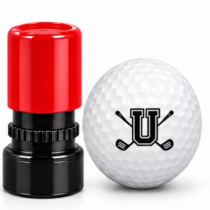 Initial Golf Ball Stamp – A–Z Outlined Letter Marker | Pre-Inked