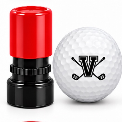 Initial Golf Ball Stamp – A–Z Outlined Letter Marker | Pre-Inked