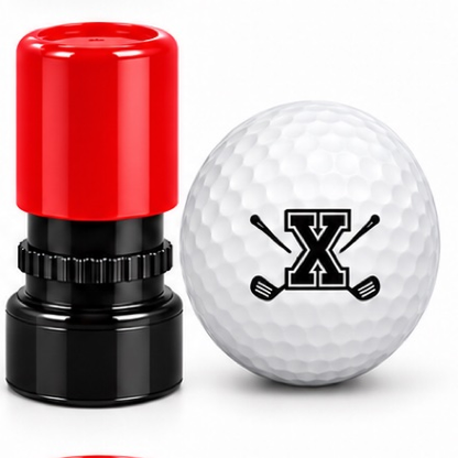 Initial Golf Ball Stamp – A–Z Outlined Letter Marker | Pre-Inked