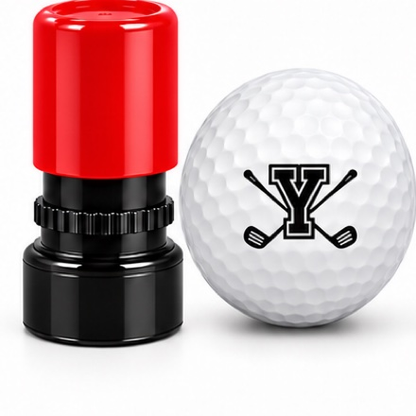Initial Golf Ball Stamp – A–Z Outlined Letter Marker | Pre-Inked