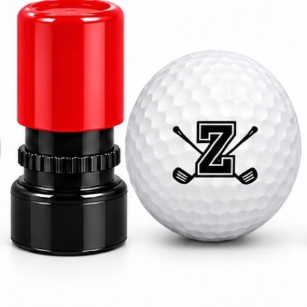 Initial Golf Ball Stamp – A–Z Outlined Letter Marker | Pre-Inked